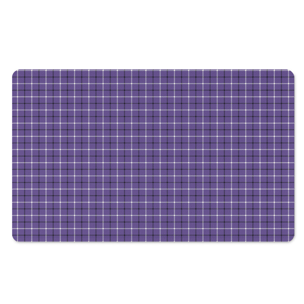 Purple And White Tattersall Print Polyester Doormat