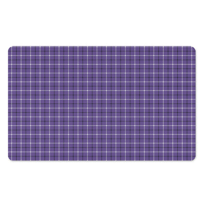 Purple And White Tattersall Print Polyester Doormat