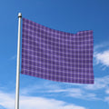 Purple And White Tattersall Print Polyester Flag