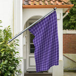 Purple And White Tattersall Print Polyester Flag