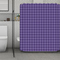 Purple And White Tattersall Print Polyester Shower Curtain