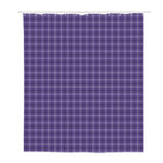 Purple And White Tattersall Print Polyester Shower Curtain