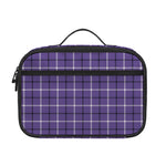 Purple And White Tattersall Print Portable Lunch Bag