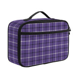 Purple And White Tattersall Print Portable Lunch Bag