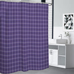 Purple And White Tattersall Print Premium Shower Curtain