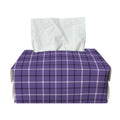 Purple And White Tattersall Print Rectangle Tissue Box Cover