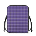 Purple And White Tattersall Print Rectangular Crossbody Bag