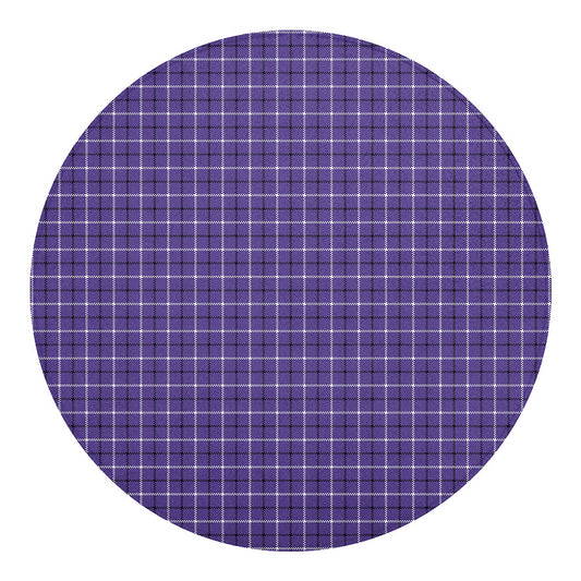 Purple And White Tattersall Print Round Blanket