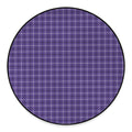 Purple And White Tattersall Print Round Floor Mat