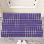 Purple And White Tattersall Print Rubber Doormat