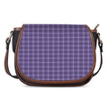 Purple And White Tattersall Print Saddle Bag