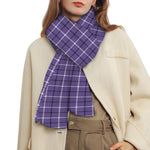 Purple And White Tattersall Print Scarf