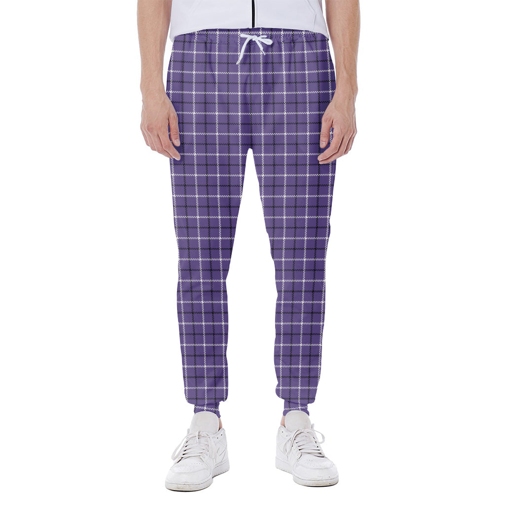 Purple And White Tattersall Print Scuba Joggers