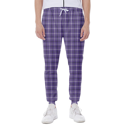Purple And White Tattersall Print Scuba Joggers