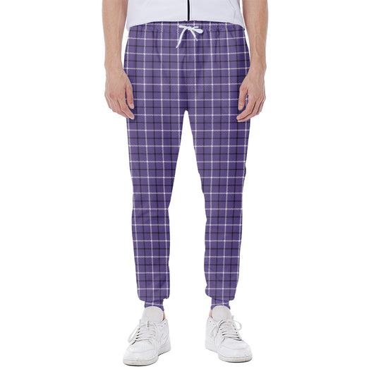 Purple And White Tattersall Print Scuba Joggers
