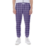 Purple And White Tattersall Print Scuba Joggers