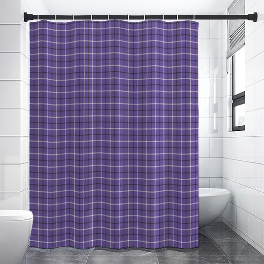 Purple And White Tattersall Print Shower Curtain