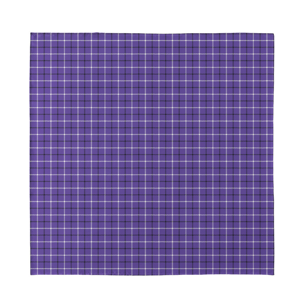 Purple And White Tattersall Print Silk Bandana