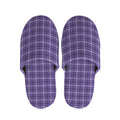 Purple And White Tattersall Print Slippers