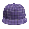 Purple And White Tattersall Print Snapback Cap