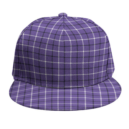 Purple And White Tattersall Print Snapback Cap