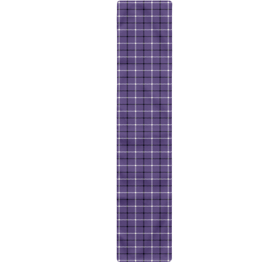 Purple And White Tattersall Print Table Runner