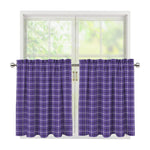 Purple And White Tattersall Print Tier Curtains