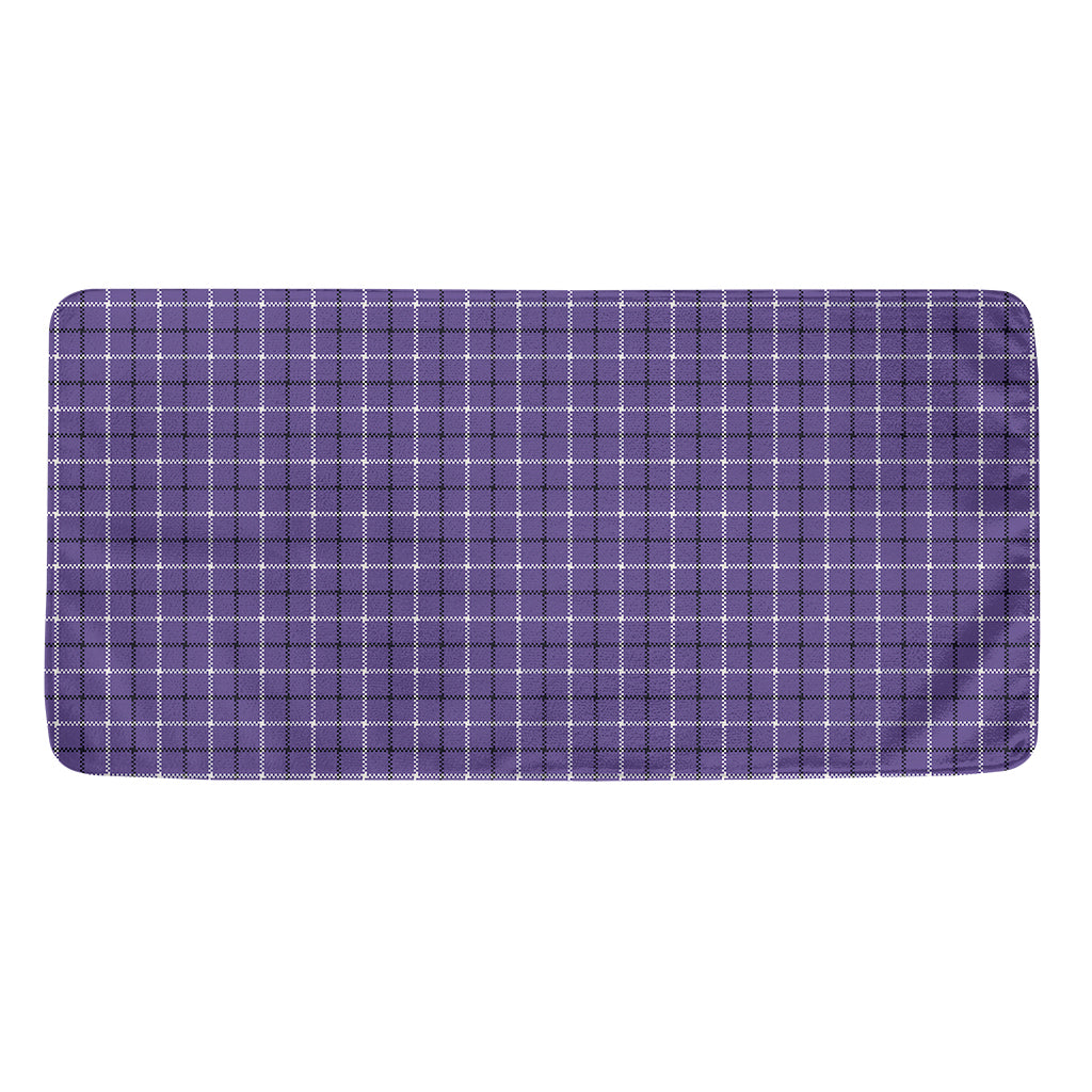 Purple And White Tattersall Print Towel