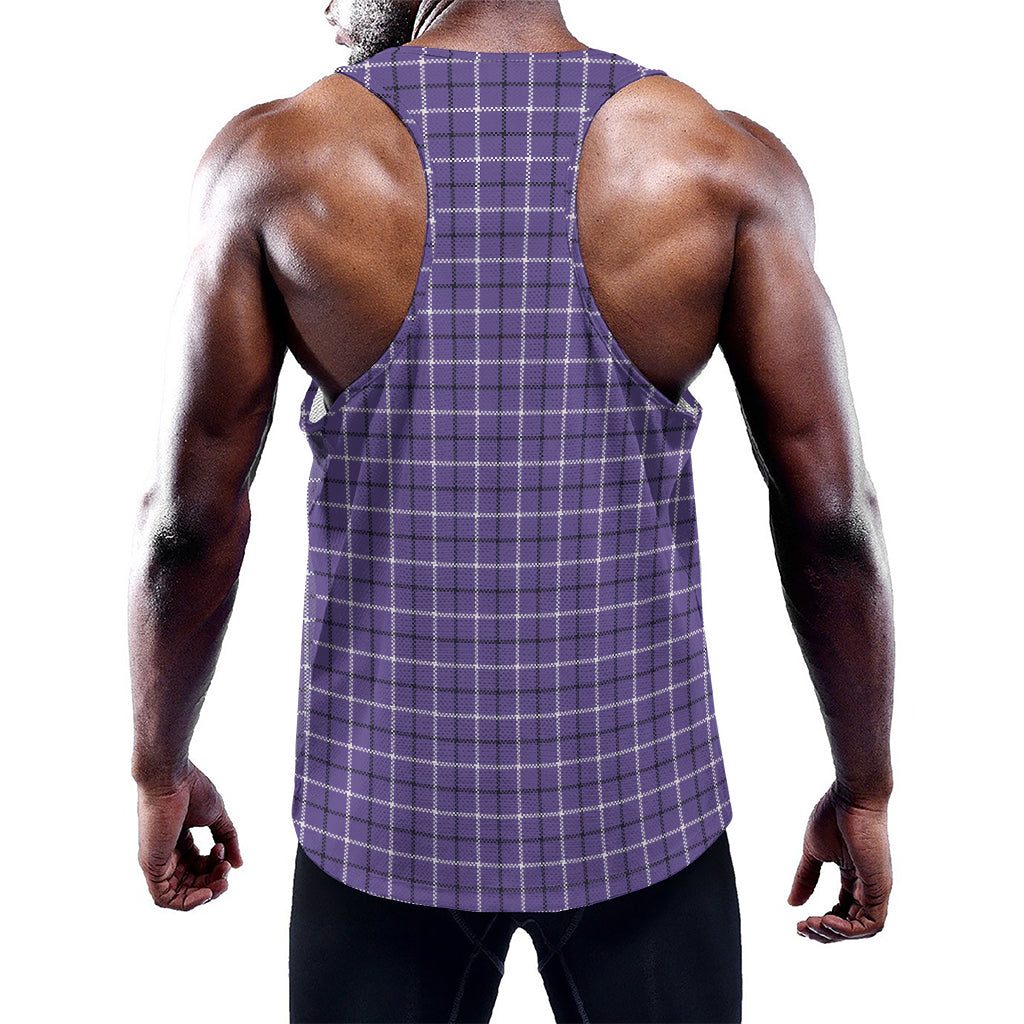 Purple And White Tattersall Print Training Tank Top