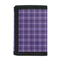 Purple And White Tattersall Print Trifold Wallet