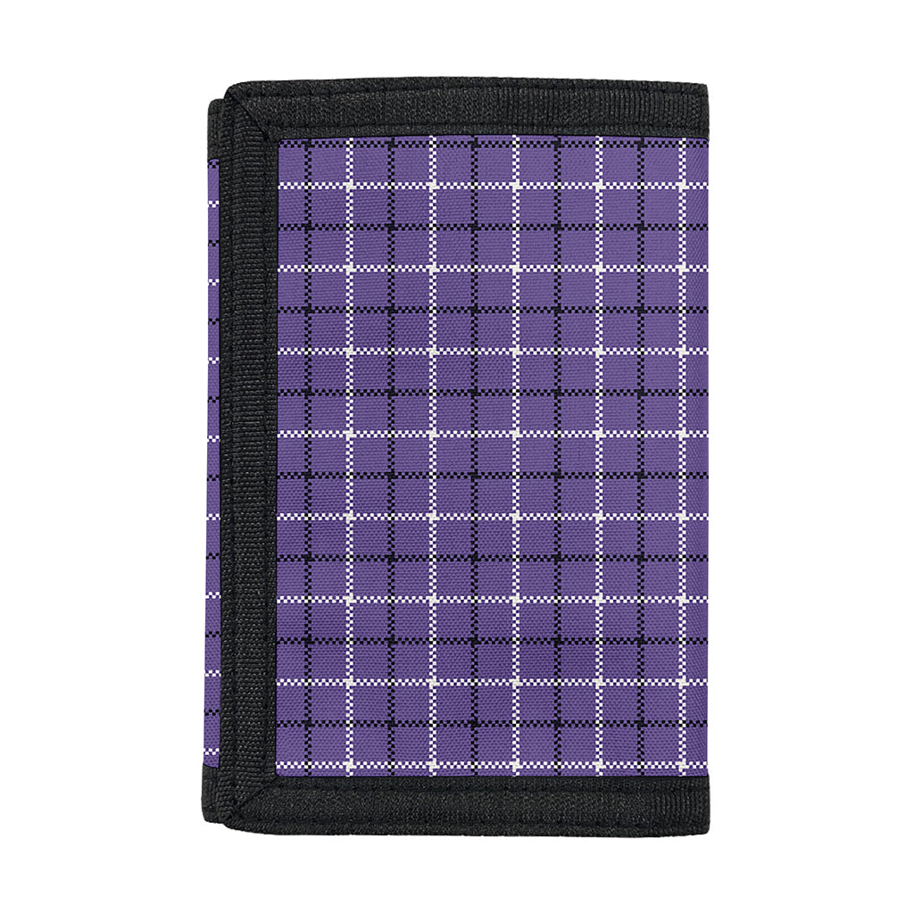 Purple And White Tattersall Print Trifold Wallet