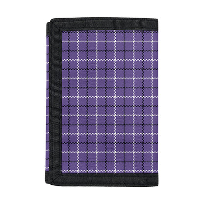 Purple And White Tattersall Print Trifold Wallet