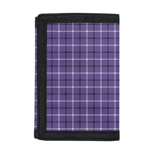 Purple And White Tattersall Print Trifold Wallet
