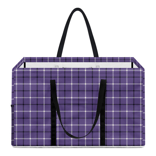 Purple And White Tattersall Print Utility Tote Bag