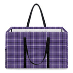 Purple And White Tattersall Print Utility Tote Bag