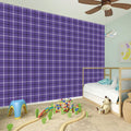 Purple And White Tattersall Print Wall Sticker
