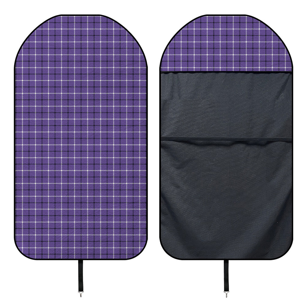 Purple And White Tattersall Print Waterproof Car Seat Cover