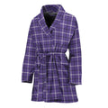 Purple And White Tattersall Print Women's Bathrobe