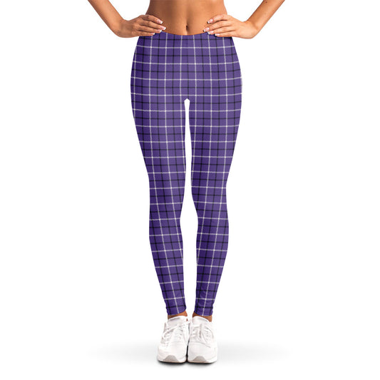 Purple And White Tattersall Print Women's Leggings
