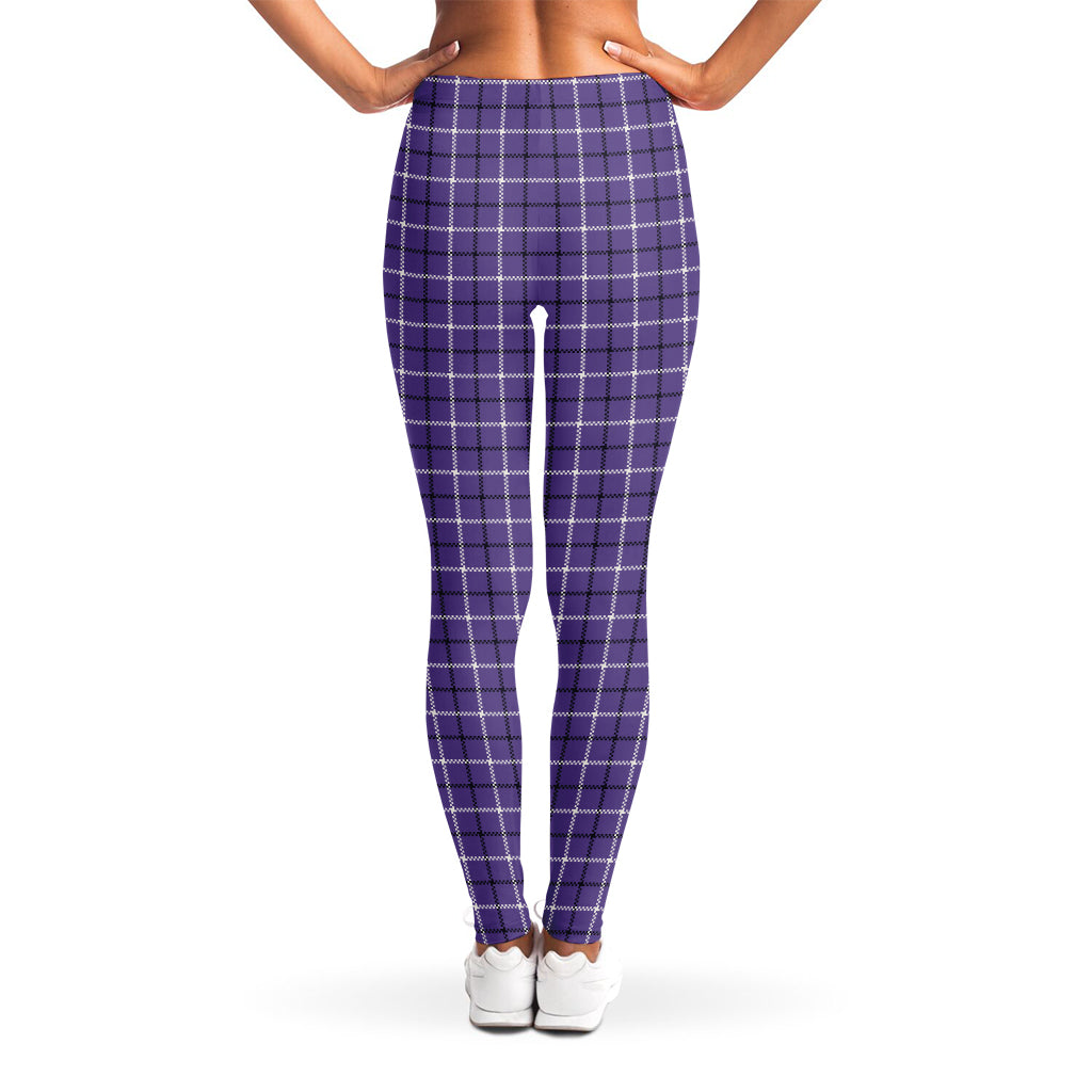 Purple And White Tattersall Print Women's Leggings