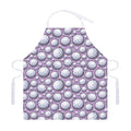 Purple And White Volleyball Print Adjustable Apron