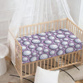 Purple And White Volleyball Print Baby Crib Sheet