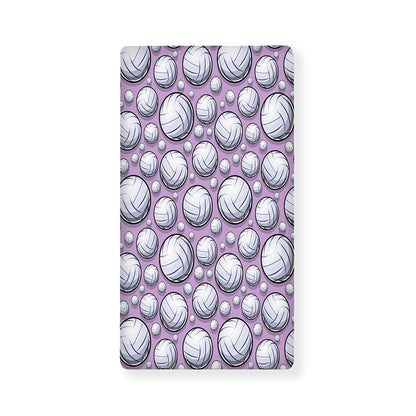 Purple And White Volleyball Print Baby Crib Sheet