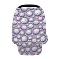 Purple And White Volleyball Print Baby Seat Cover