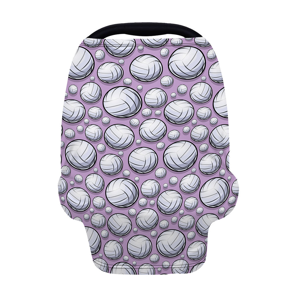 Purple And White Volleyball Print Baby Seat Cover