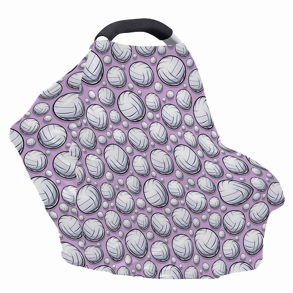 Purple And White Volleyball Print Baby Seat Cover
