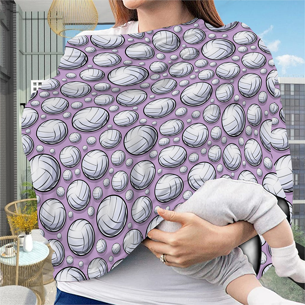 Purple And White Volleyball Print Baby Seat Cover