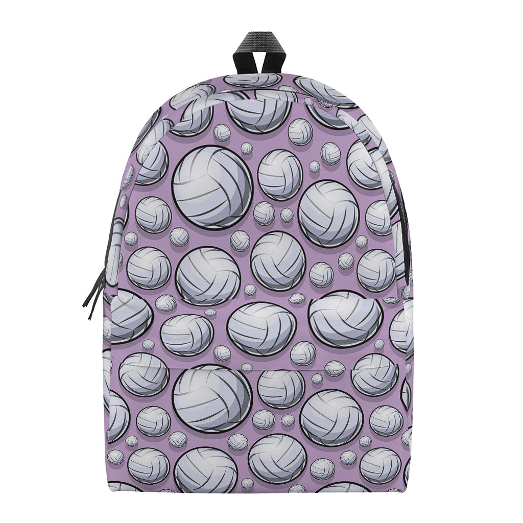 Purple And White Volleyball Print Backpack
