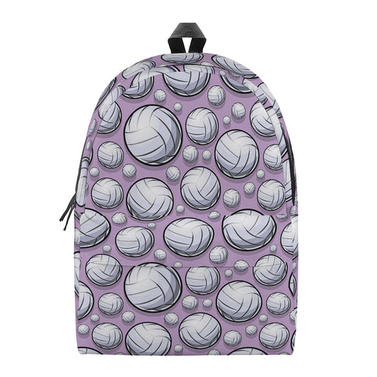 Purple And White Volleyball Print Backpack
