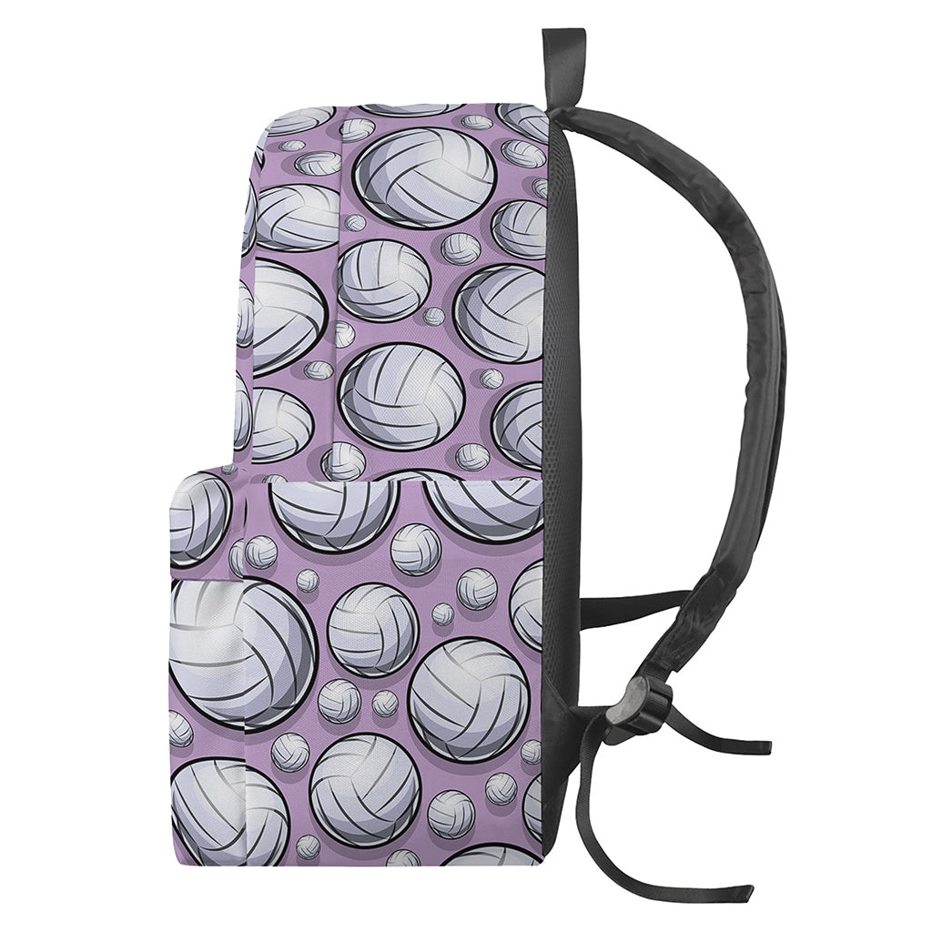 Purple And White Volleyball Print Backpack
